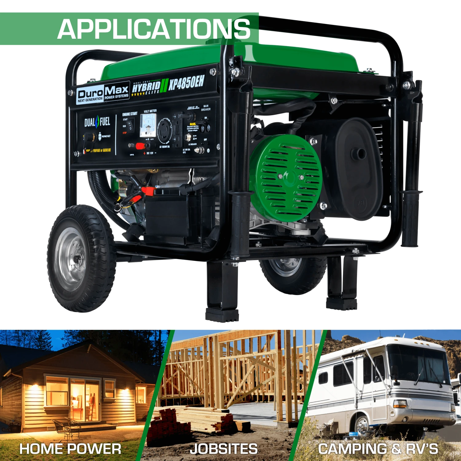DuroMax XP4850EH 4850 Watt Dual Fuel Portable Generator - Gas & Propane Powered 6 DuroMax XP4850EH 4,850 Watt Portable Dual Fuel Gas Propane Powered Generator Dual Fuel Generators