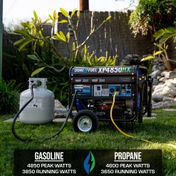 DuroMax XP4850HX 4,850 Watt Portable Dual Fuel Gas Propane CO Alert Generator Gasoline Generators