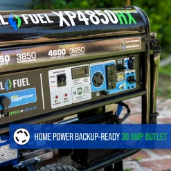 DuroMax XP4850HX 4,850 Watt Portable Dual Fuel Gas Propane CO Alert Generator Gasoline Generators