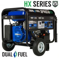 DuroMax XP4850HX 4,850 Watt Portable Dual Fuel Gas Propane CO Alert Generator Gasoline Generators