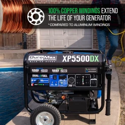 DuroMax XP5500DX 5,500 Watt Dual Fuel Gas Propane Portable Generator W/ CO Alert