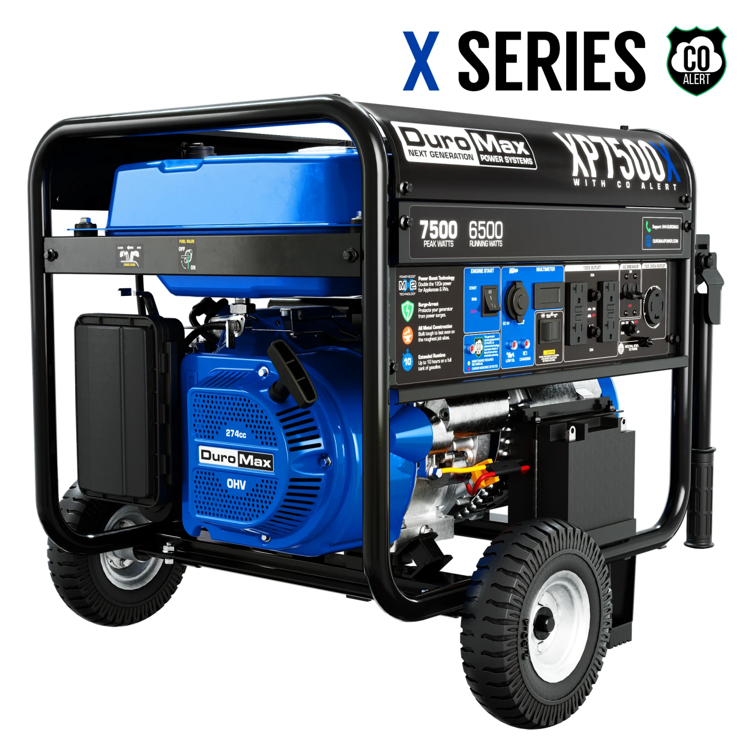 DuroMax XP7500X 7500 Watt Gasoline Portable Generator with CO Alert Technology - Reliable Jobsite Power 3 DuroMax XP7500X 7,500 Watt Gasoline Portable Generator W/ CO Alert Gasoline Generators