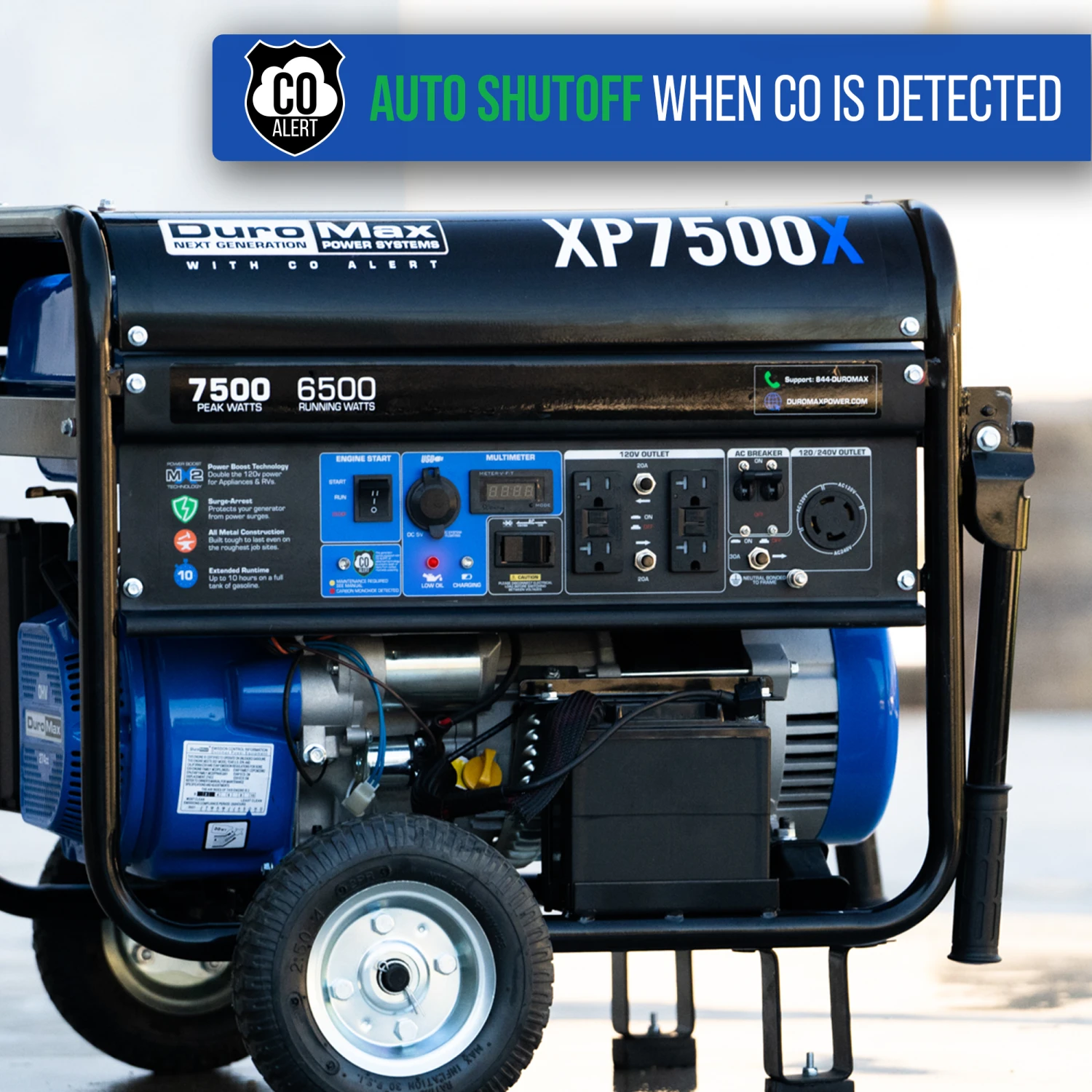 DuroMax XP7500X 7500 Watt Gasoline Portable Generator with CO Alert Technology - Reliable Jobsite Power 6 DuroMax XP7500X 7,500 Watt Gasoline Portable Generator W/ CO Alert Gasoline Generators