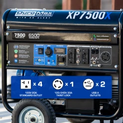 DuroMax XP7500X 7500 Watt Gasoline Portable Generator with CO Alert Technology - Reliable Jobsite Power 20 DuroMax XP7500X 7,500 Watt Gasoline Portable Generator W/ CO Alert Gasoline Generators