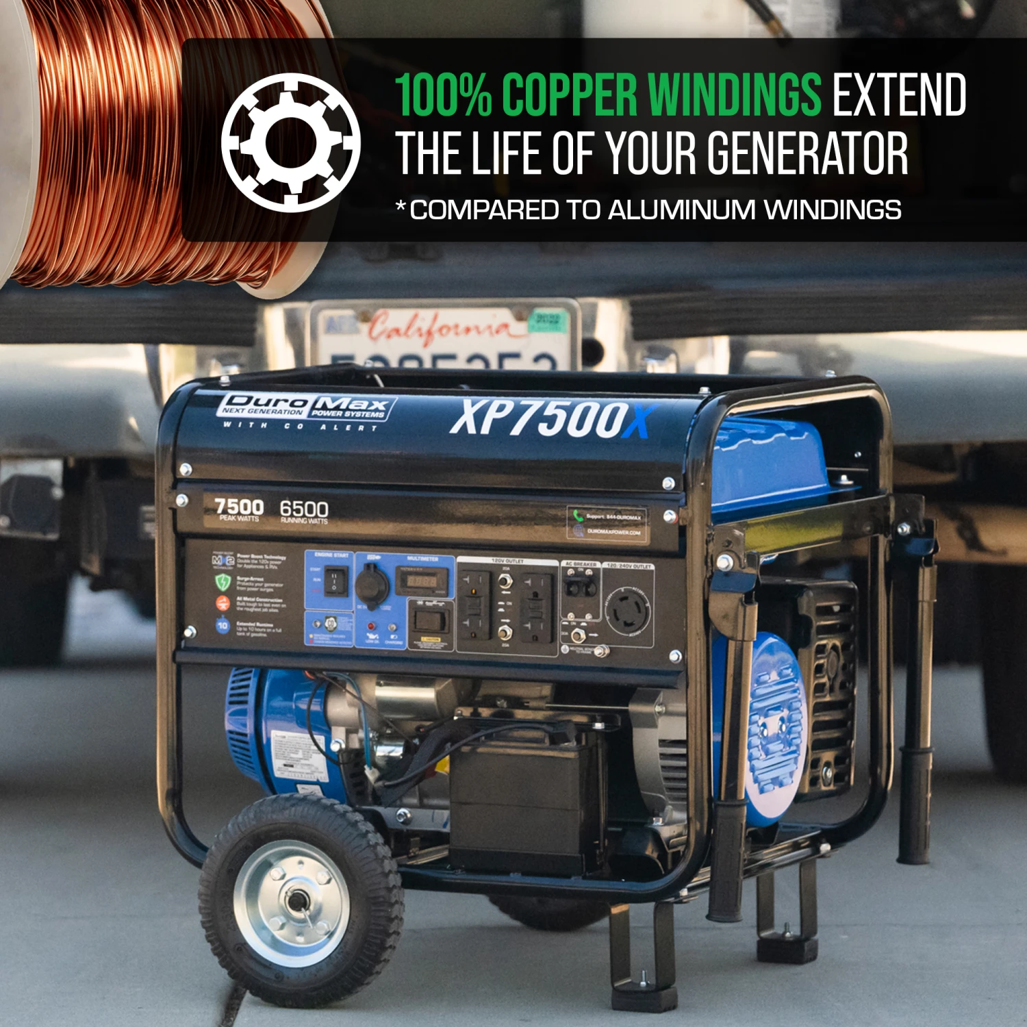 DuroMax XP7500X 7500 Watt Gasoline Portable Generator with CO Alert Technology - Reliable Jobsite Power 10 DuroMax XP7500X 7,500 Watt Gasoline Portable Generator W/ CO Alert Gasoline Generators
