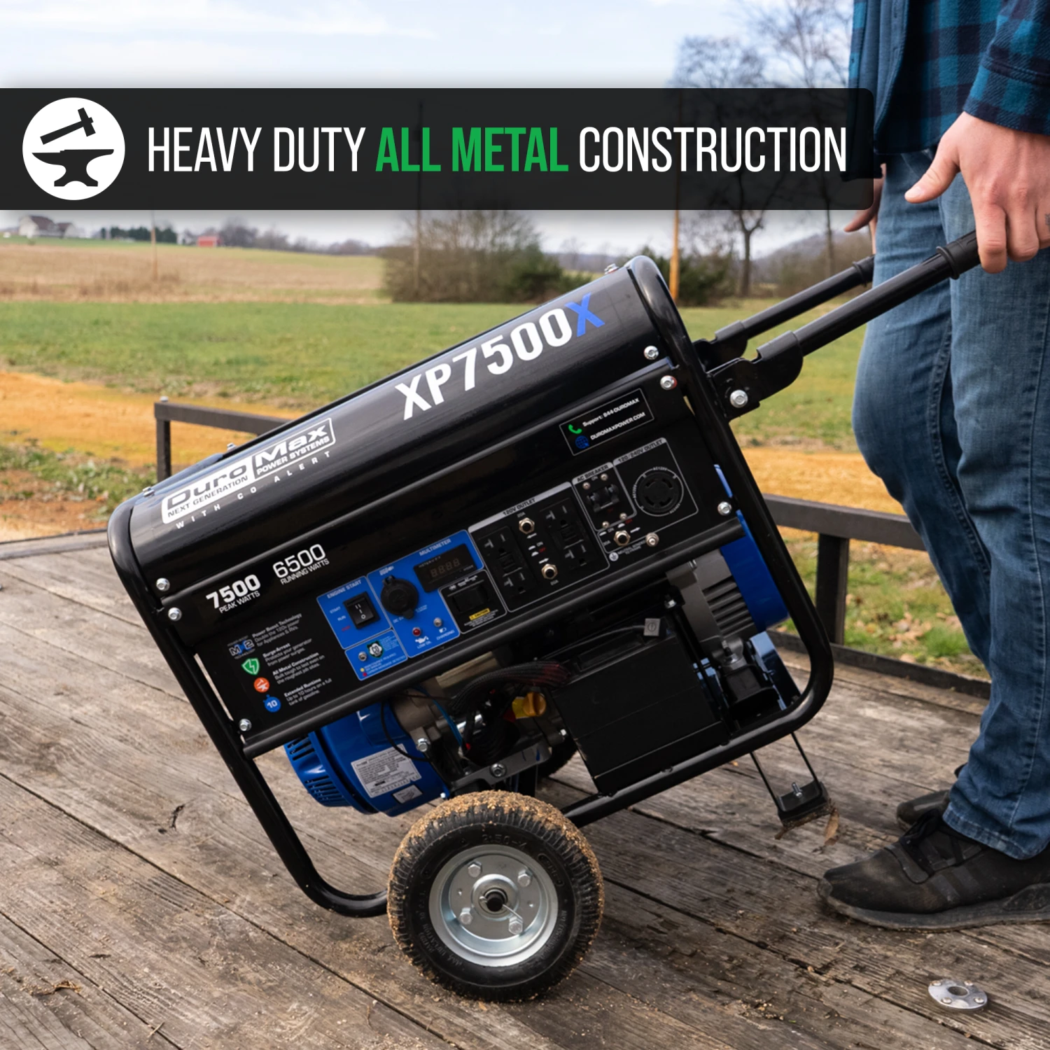 DuroMax XP7500X 7500 Watt Gasoline Portable Generator with CO Alert Technology - Reliable Jobsite Power 11 DuroMax XP7500X 7,500 Watt Gasoline Portable Generator W/ CO Alert Gasoline Generators