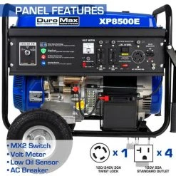 DuroMax XP8500E 8,500 Watt Portable Gas Powered Generator Gasoline Generators