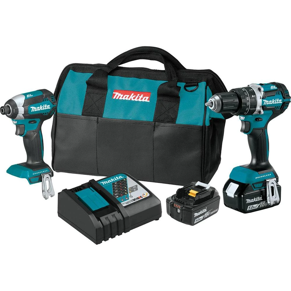 Tools & Equipment Makita XT269T 18 Volt 5.0Ah 2-Tool Brushless Cordless Driver Combo Kit 3 Tools & Equipment Makita XT269T 18 Volt 5.0Ah 2-Tool Brushless Cordless Driver Combo Kit