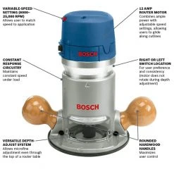 Bosch 1617EVS 2.25 Hp 12 Amp 25,000 Rpm Variable-Speed Fixed Base Router 10 Bosch 1617EVS 2.25 Hp 12 Amp 25,000 Rpm Variable-Speed Fixed Base Router