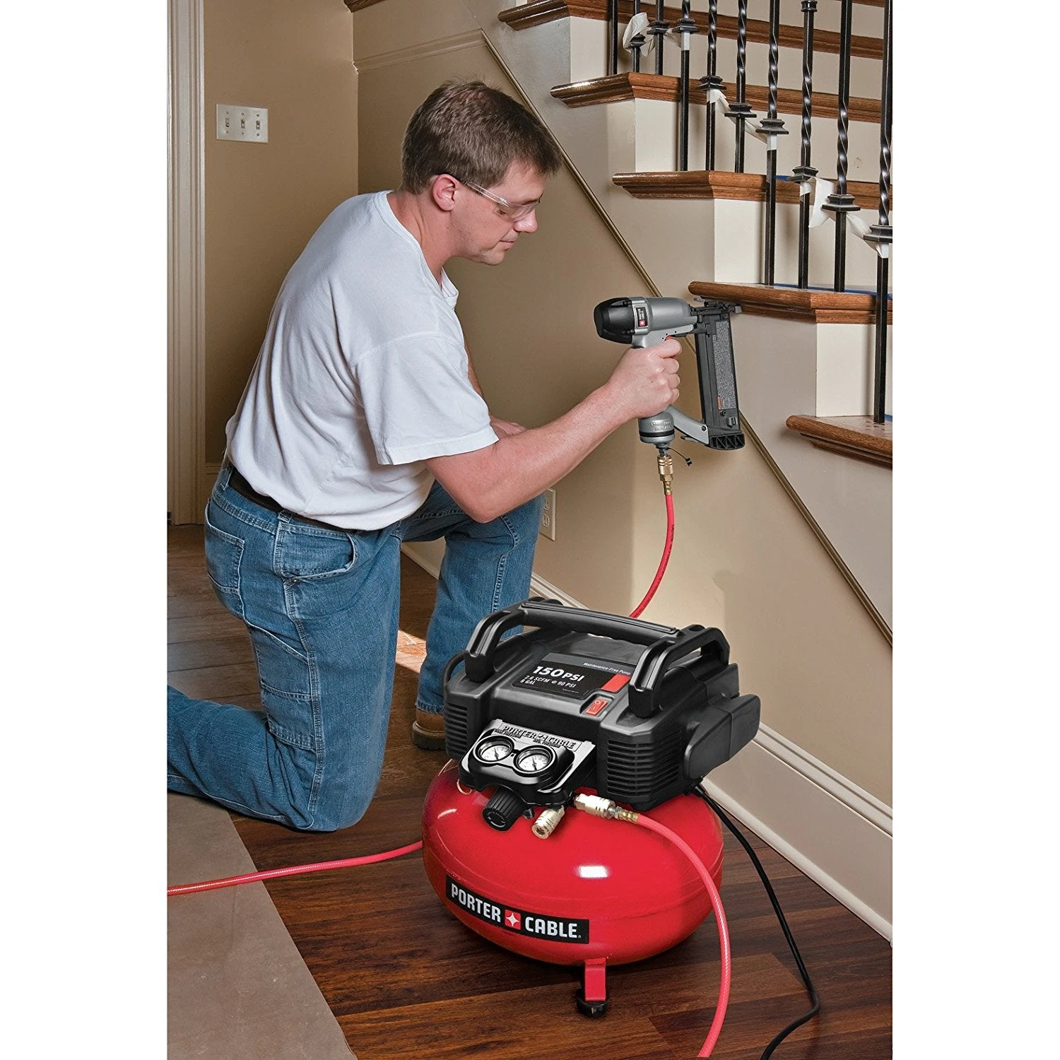 Tools & Equipment Porter-Cable C2002 150 PSI 6 Gallon Oil-Free Pancake Air Compressor 8 Tools & Equipment Porter-Cable C2002 150 PSI 6 Gallon Oil-Free Pancake Air Compressor