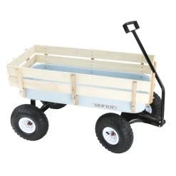 Shop Fox D3244 32-Inch X 14-Inch Pneumatic Wheel Heavy-Duty Wooden Wagon Tools & Equipment