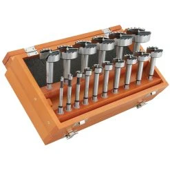 Shop Fox D3573 1/4 - 2-1/8-Inch Durable Forstner Bit Set W/ Hex Shank - 16pc Power Tools