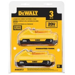 Tools & Equipment DeWALT DCB230-2 20V MAX 3Ah Compact Lithium Ion Battery Back - 2 Pk