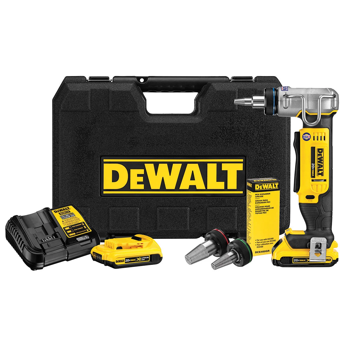 Tools & Equipment DeWALT DCE400D2 20V MAX 1-Inch Pex Cordless Rotating Head Expander Tool Kit 3 Tools & Equipment DeWALT DCE400D2 20V MAX 1-Inch Pex Cordless Rotating Head Expander Tool Kit