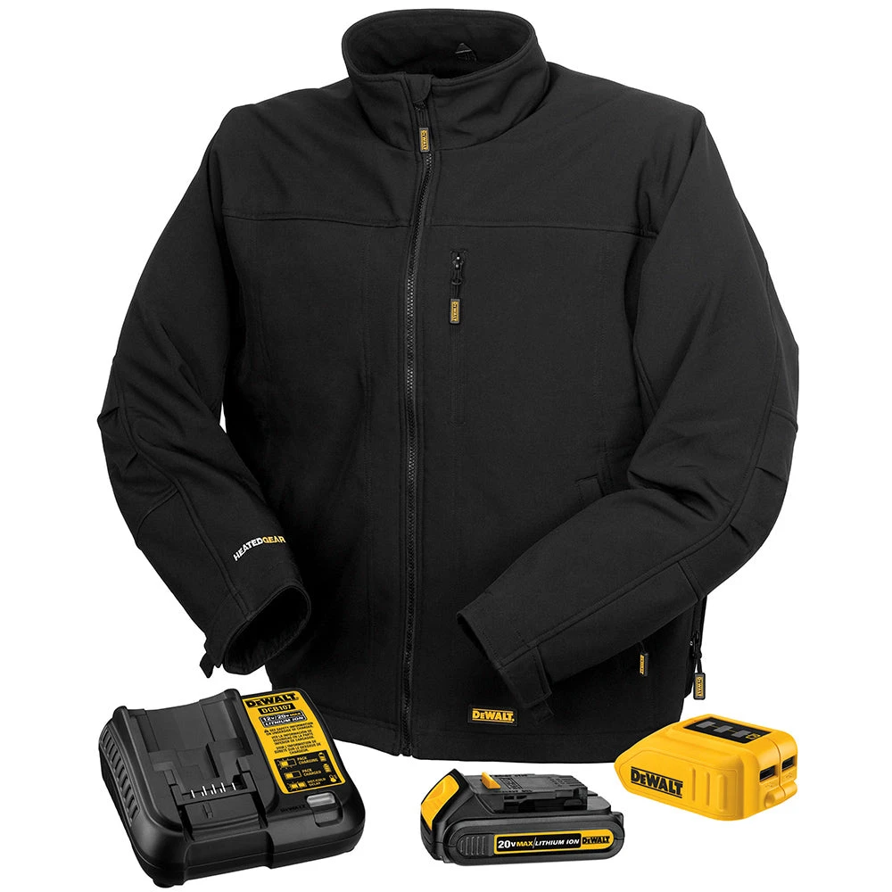 DeWALT DCHJ060ABD1-2X 20V Heated Soft Shell Jacket Kit, Black, 2XL - Tools & Equipment 3 Tools & Equipment DeWALT DCHJ060ABD1-2X 20V Heated Soft Shell Jacket Kit, Black, 2XL