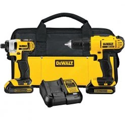 DeWALT DCK240C2 20V Compact Drill Driver/Impact Driver Combo Kit Tools & Equipment