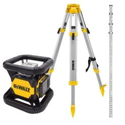 DeWALT DW079LRTR 20V MAX Tough Red Rotary Laser With Tripod & Rod