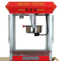 FunTime FT860CR 8oz Premium Red/Gold Popcorn Popper Machine Maker Cart Vintage