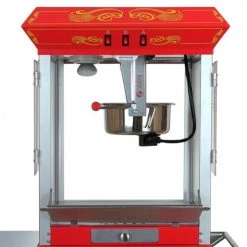 FunTime FT860CRS 8oz Premium Red Silver Popcorn Popper Machine Maker Cart Home Goods
