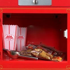 FunTime FT860CRS 8oz Premium Red Silver Popcorn Popper Machine Maker Cart Home Goods