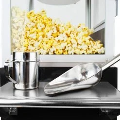 FunTime FT862CB 8oz Black Popcorn Popper Machine Maker Cart Vintage Style