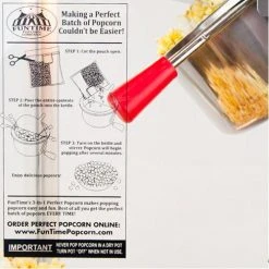 FunTime FT862CB 8oz Black Popcorn Popper Machine Maker Cart Vintage Style