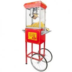 Home Goods FunTime FT862CRS 8oz Red Popcorn Popper Machine Maker Cart Vintage Style