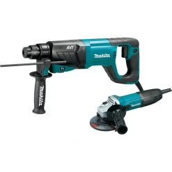 Makita HR2641X1 SDS-PLUS AVT Rotary Hammer With Case And 4-1/2" Angle Grinder Tools & Equipment