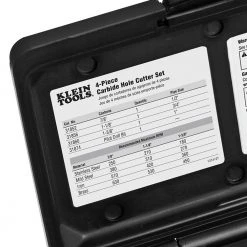 Klein 31872 Multi-Size Split Point Carbide Hole Cutter Set - 4pc Tools & Equipment 10 Klein 31872 Multi-Size Split Point Carbide Hole Cutter Set - 4pc Tools & Equipment