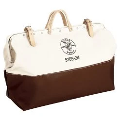 Tools & Equipment Klein 510524 24-Inch Steel Frame Riveted Leather Canvas Tool Bag