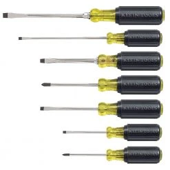 Klein 85076 Durable Chrome Cushion-Grip Screwdriver Set - 7pc