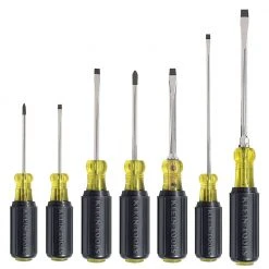 Klein 85076 Durable Chrome Cushion-Grip Screwdriver Set - 7pc