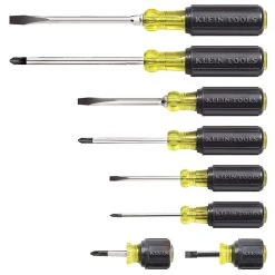 Klein 85078 Exact Fit Chrome-Plated Cushion-Grip Screwdriver - 8 Pc Tools & Equipment
