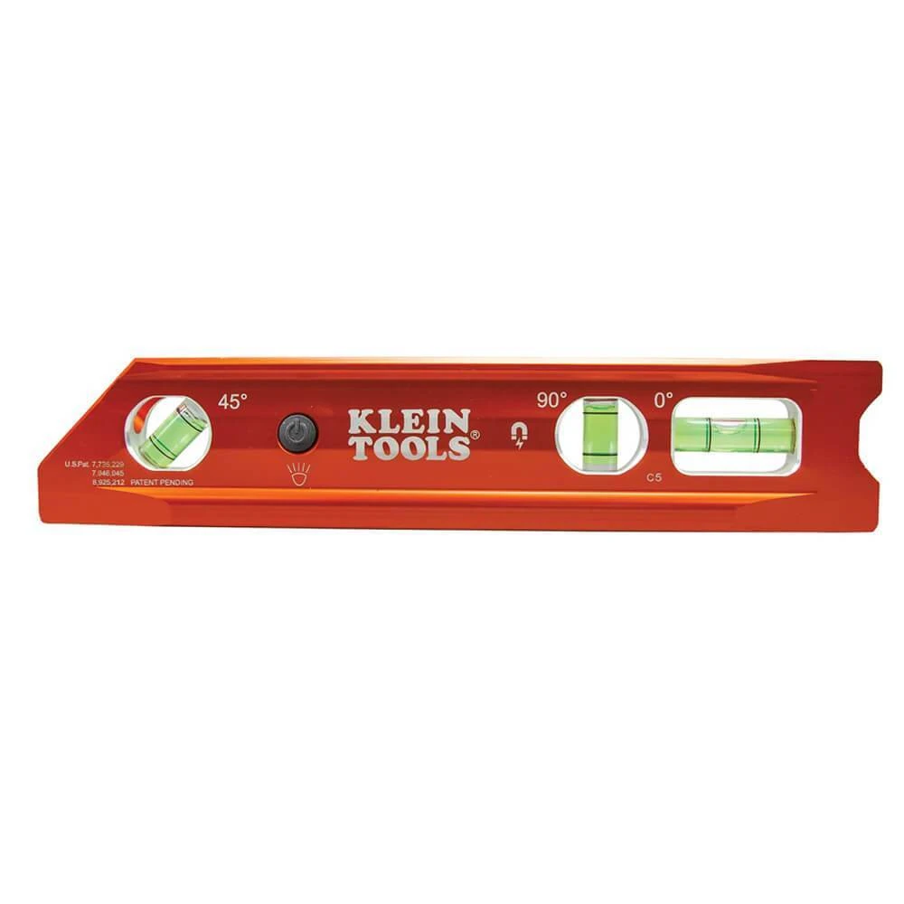 Tools & Equipment Klein 935RBLT 9-Inch 3-Vials Rare Earth Magnet Lighted Torpedo Billet Level 3 Tools & Equipment Klein 935RBLT 9-Inch 3-Vials Rare Earth Magnet Lighted Torpedo Billet Level