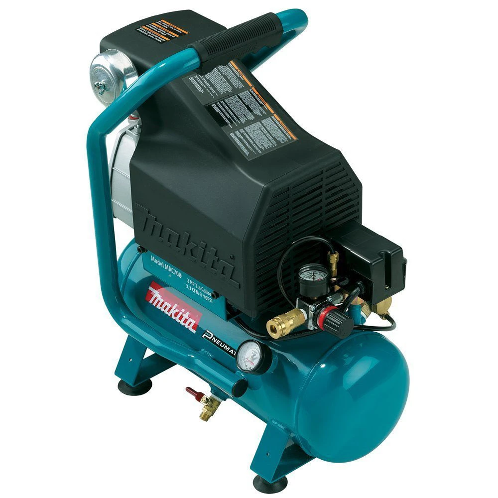 Tools & Equipment Makita MAC700 2.0 Hp 2.6 Gallon Cast Iron Roll-Cage Big Bore Air Compressor 3 Tools & Equipment Makita MAC700 2.0 Hp 2.6 Gallon Cast Iron Roll-Cage Big Bore Air Compressor