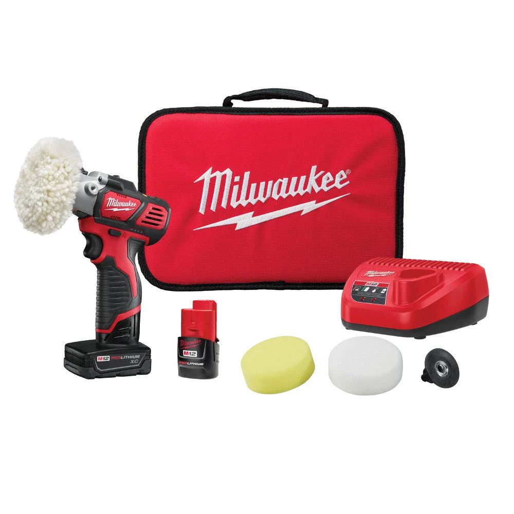 Milwaukee 2438-22X M12 12V Variable Speed Polisher/Sander Kit - Automotive Professional Tool 3 Automotive Milwaukee 2438-22X M12 12V Variable Speed Polisher/Sander Kit