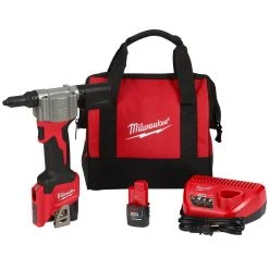 Milwaukee 2550-22 M12 FUEL 12V Heavy Duty Cordless Rivet Tool Kit Tools & Equipment
