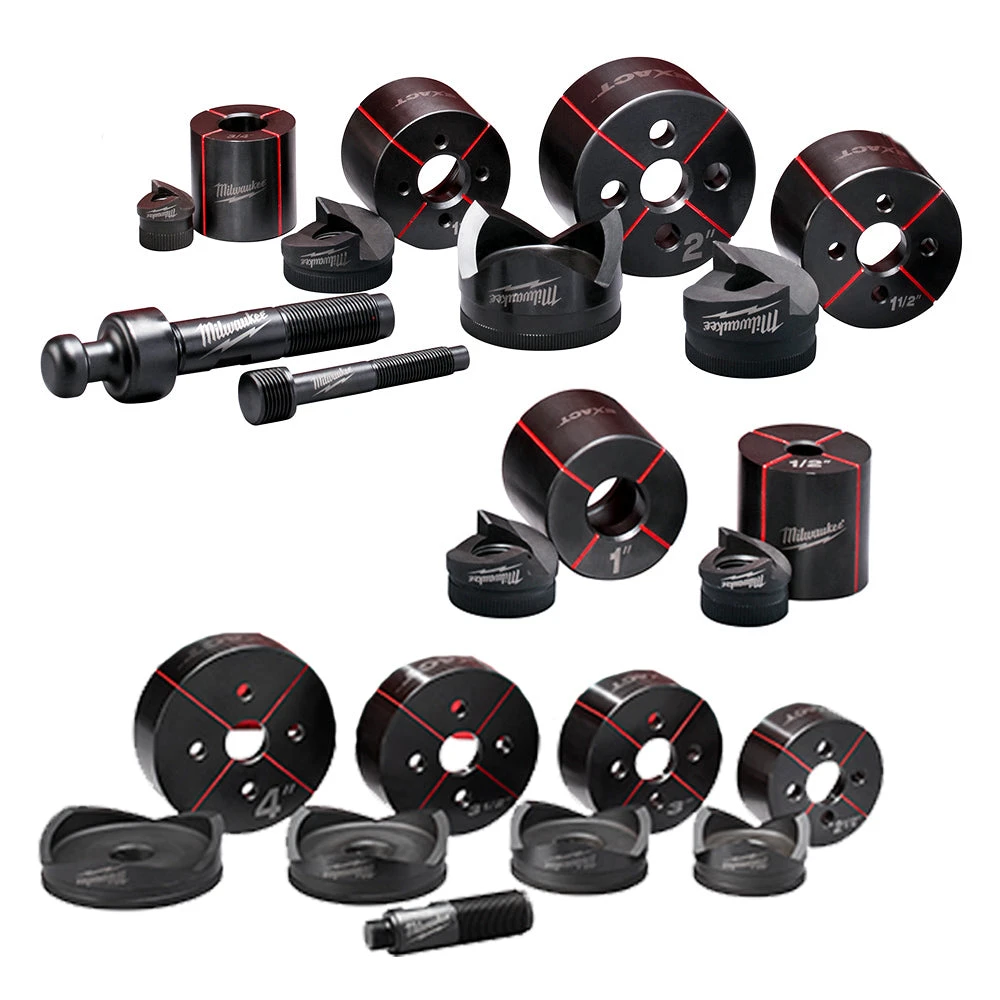 Milwaukee 2676-23 M18 18V 10 Ton Knockout Tool Kit 1/2" To 4" - Electrician Specialty Tool 7 Milwaukee 2676-23 M18 18V 10 Ton Knockout Tool Kit 1/2" To 4"