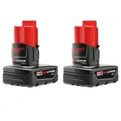 Tools & Equipment Milwaukee 48-11-2412 M12 12V 3.0Ah REDLITHIUM XC Compact Battery -2pk