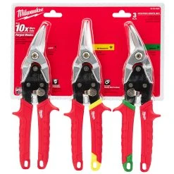 Milwaukee 48-22-4533 Ergonomic Flush Bolt Aviation Snip Set - 3pc Tools & Equipment
