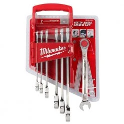 Tools & Equipment Milwaukee 48-22-9406 Durable SAE Ratcheting Combination Wrench Set - 7pc
