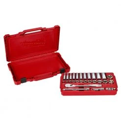 Tools & Equipment Milwaukee 48-22-9408 3/8-Inch Drive Durable SAE Ratchet And Socket Set- 28pc