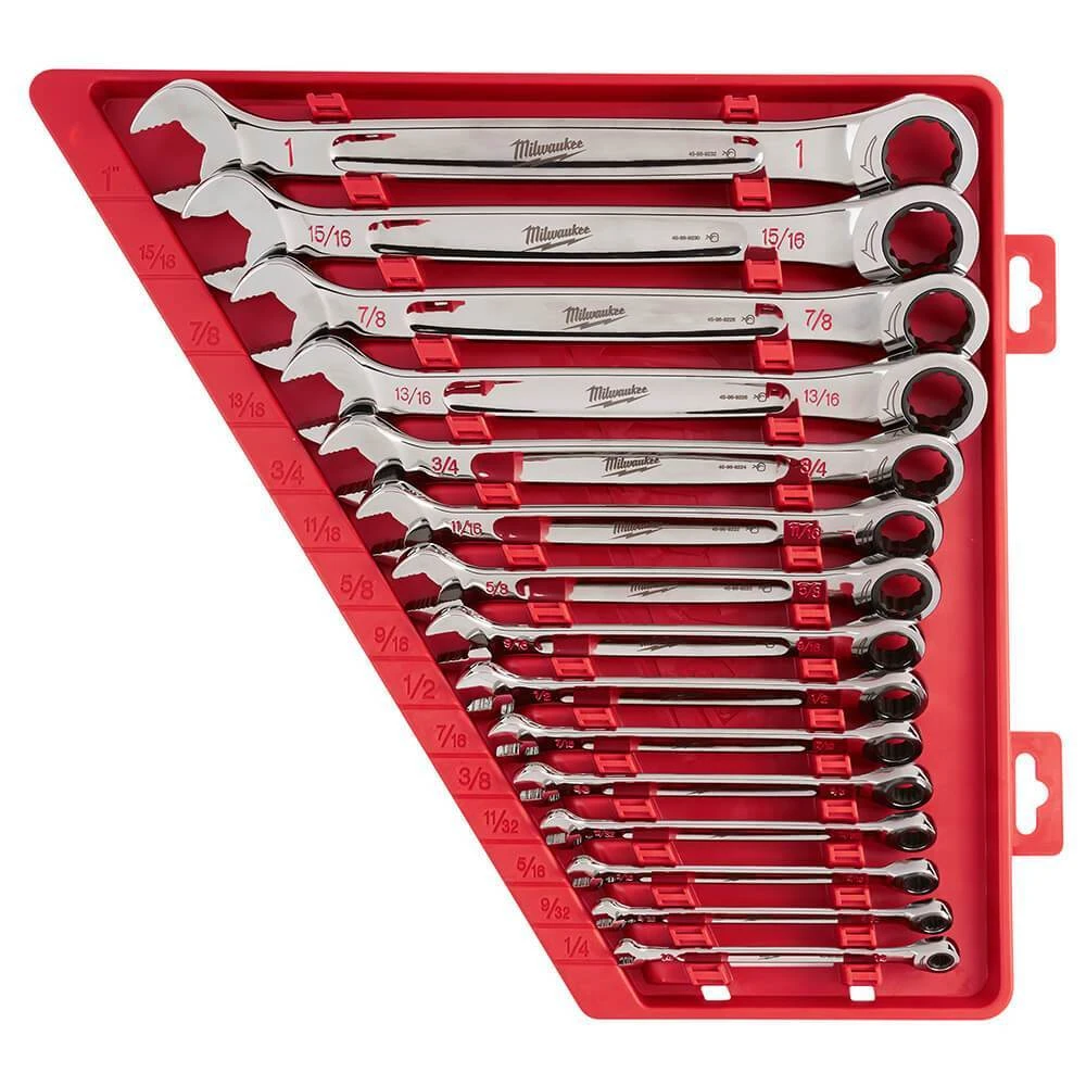 Milwaukee 48-22-9416 Durable SAE Ratcheting Combination Wrench Set - 15pc 3 Milwaukee 48-22-9416 Durable SAE Ratcheting Combination Wrench Set - 15pc