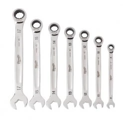 Milwaukee 48-22-9506 Durable Metric Ratcheting Combination Wrench Set - 7pc Tools & Equipment