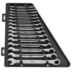 Tools & Equipment Milwaukee 48-22-9516 Durable Metric Ratcheting Combination Wrench Set - 15pc