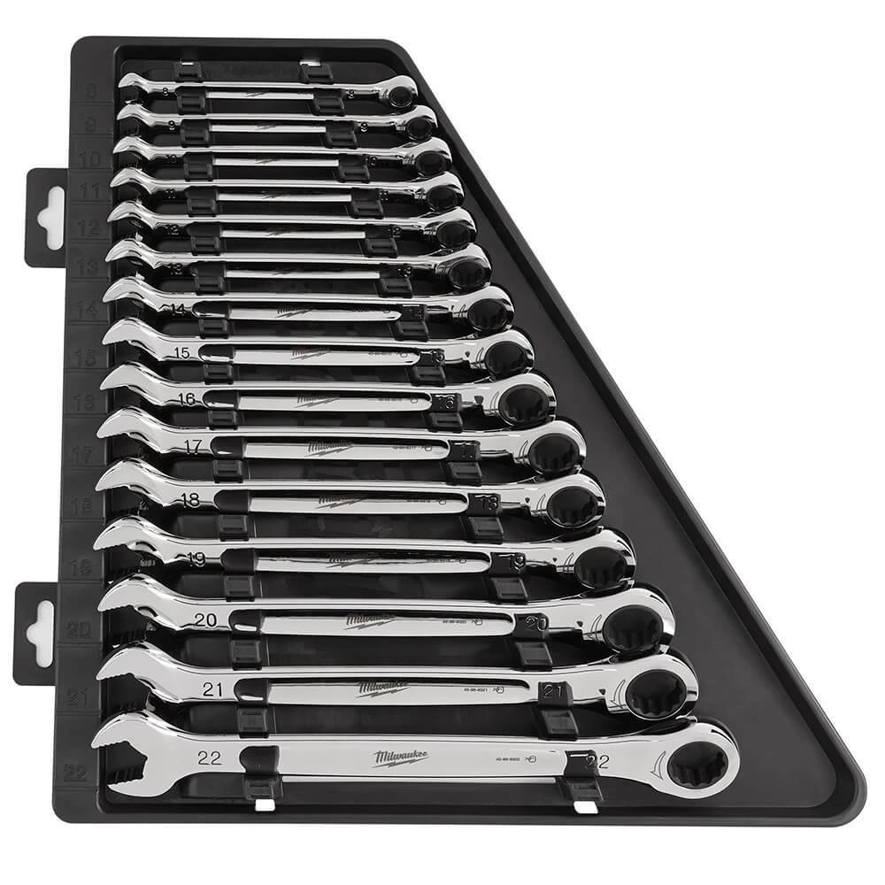 Tools & Equipment Milwaukee 48-22-9516 Durable Metric Ratcheting Combination Wrench Set - 15pc 3 Tools & Equipment Milwaukee 48-22-9516 Durable Metric Ratcheting Combination Wrench Set - 15pc