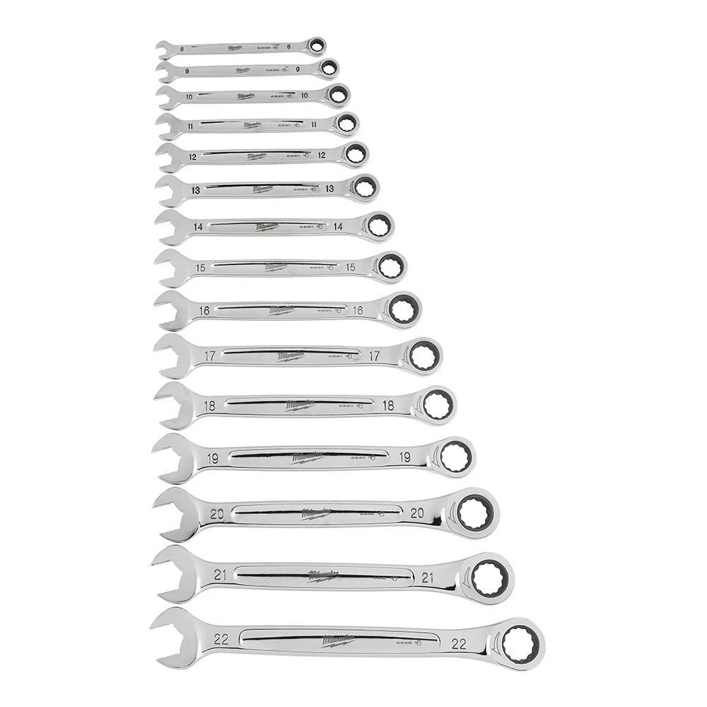 Tools & Equipment Milwaukee 48-22-9516 Durable Metric Ratcheting Combination Wrench Set - 15pc 5 Tools & Equipment Milwaukee 48-22-9516 Durable Metric Ratcheting Combination Wrench Set - 15pc