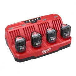 Milwaukee 48-59-1204 M12 12V REDLINK 4-Bay Skip Button Battery Charger