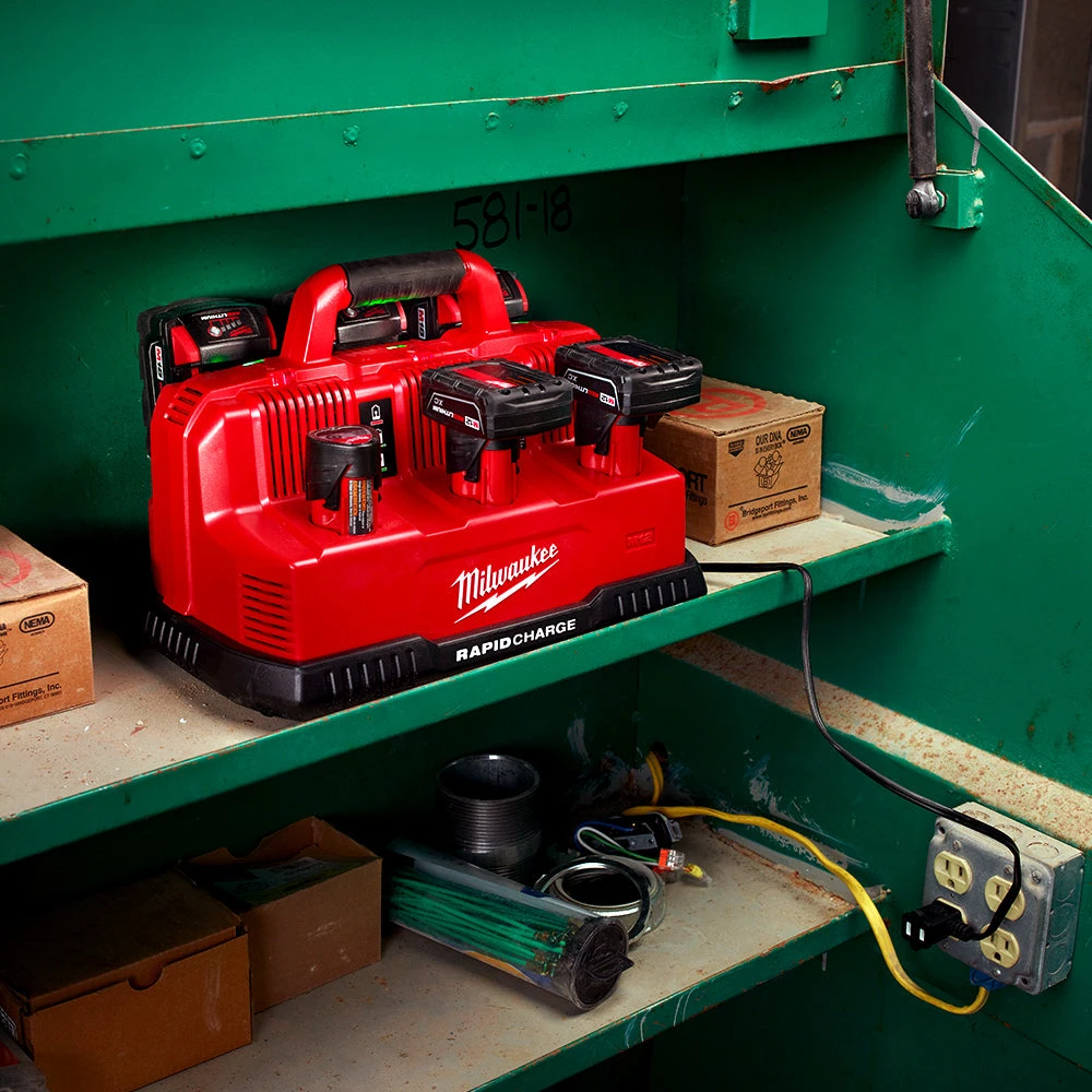 Milwaukee 48-59-1807 M12/M18 12/18V 6-Port Rapid Charge Station Tools & Equipment 8 Milwaukee 48-59-1807 M12/M18 12/18V 6-Port Rapid Charge Station Tools & Equipment