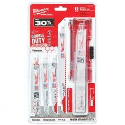 Milwaukee 49-22-1129 Nail-Guard Fang Tip Bi-Metal SAWZALL Blade Set - 12pc Power Tools